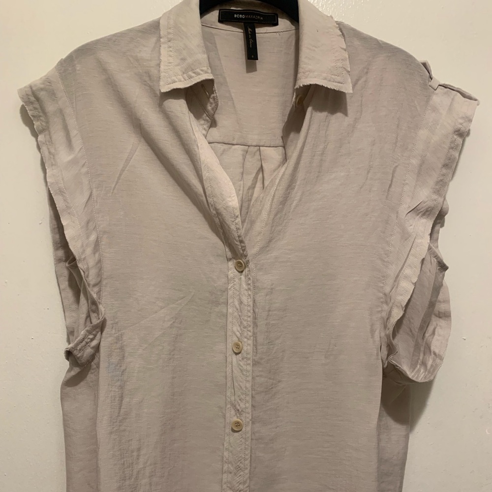 BCBGMaxAzria Theona Top (S) (Cloud Grey)